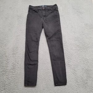 Hollister Jeans Womens 3S Juniors Black Legging High Rise Pockets‎ City Hipster